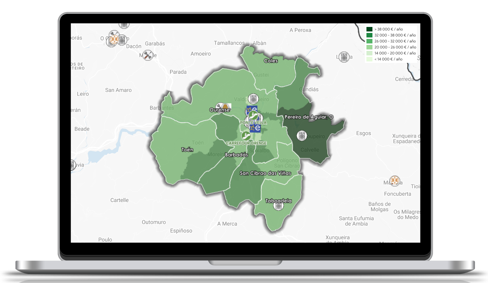 Ilustración del análisis de flujos de desplazamiento
